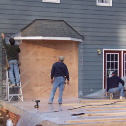 Installing plastic covering