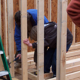Building interior wall for closet