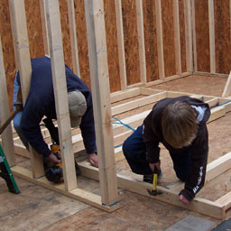 Building interior wall for closet<