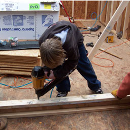 Ryan working the nail gun